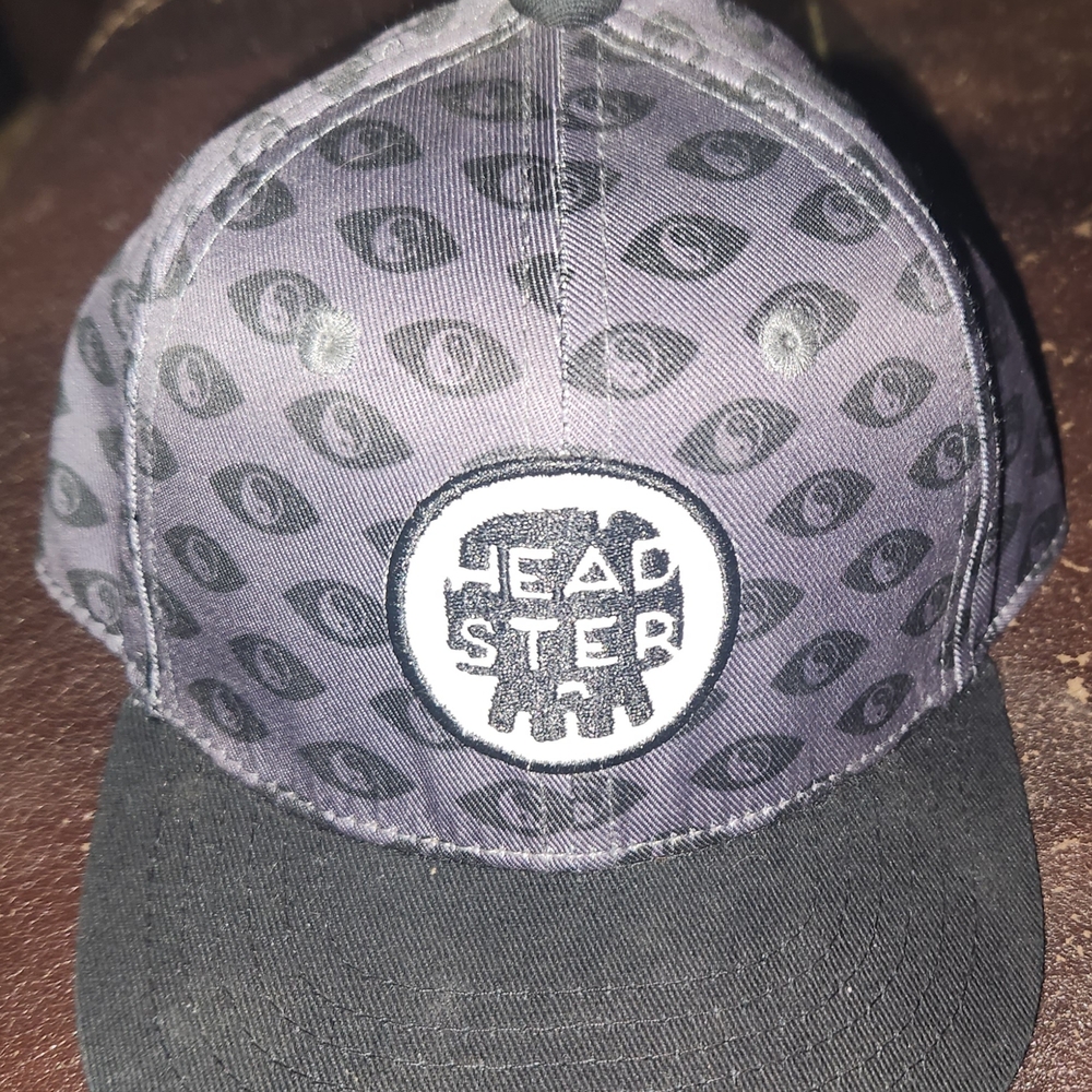 Black Patterned Cap with Logo